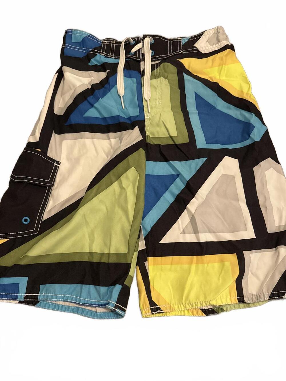 Old Navy Boys XL Colorful Geometric Swim Trunks